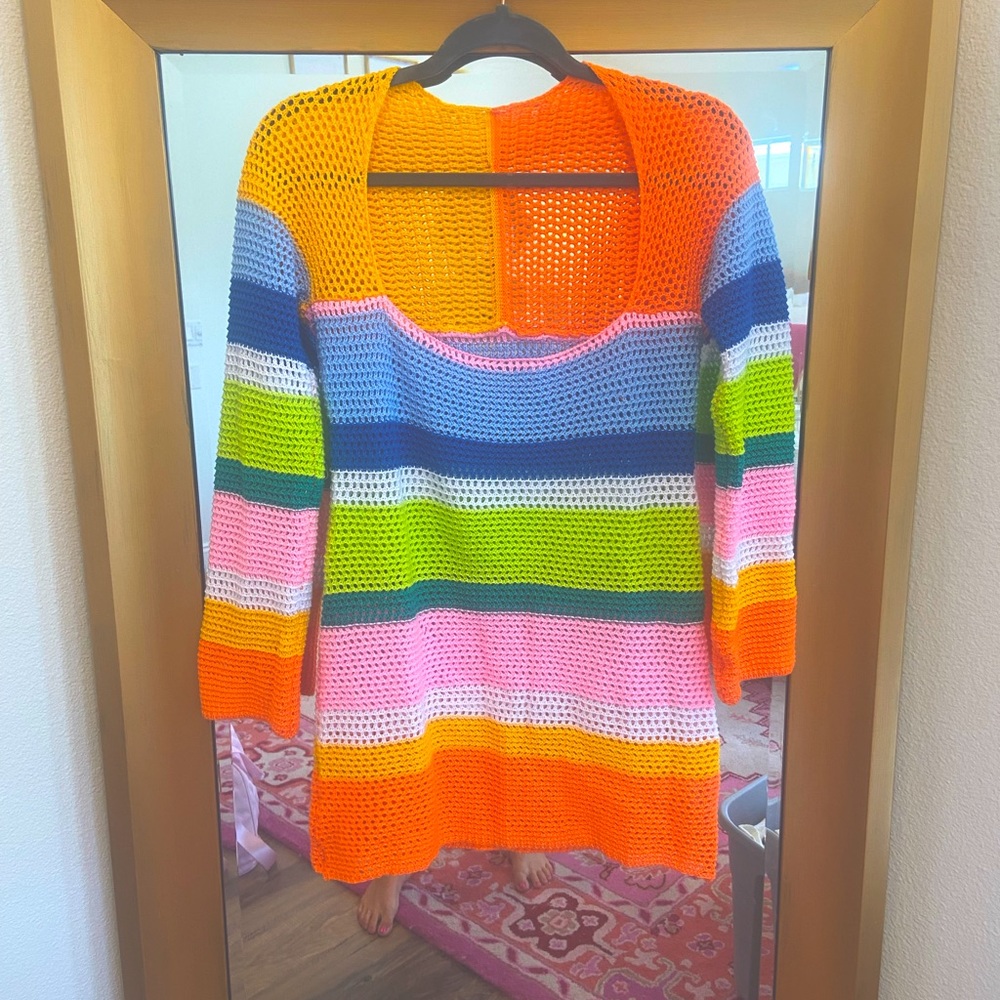 Rainbow knit dress!
